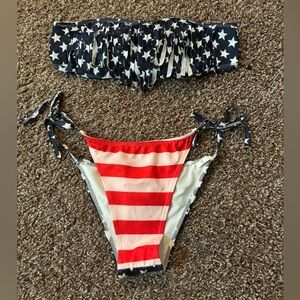 Patriotic Star and Stripe Bikini Set